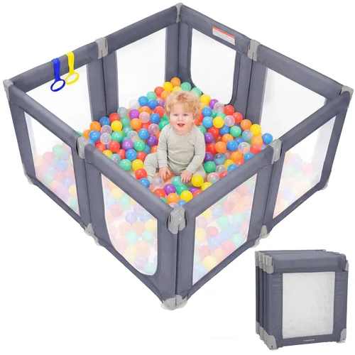 Vista 10 de Kidirect Corralito pequeño para bebés de 47 x 47 pulgadas, centro de actividades, interior y exterior, verde