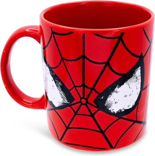 Vista 2 de Silver Buffalo Marvel Comics Spider-Man - Taza de cerámica clásica con máscara Capacidad para 20 onzas