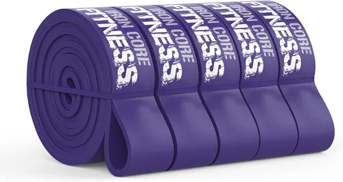 Vista 10 de Iron Core Fitness Paquete de 5 bandas de resistencia largas de calidad de gimnasio, amadas por profesionales del fitness para entrenamientos