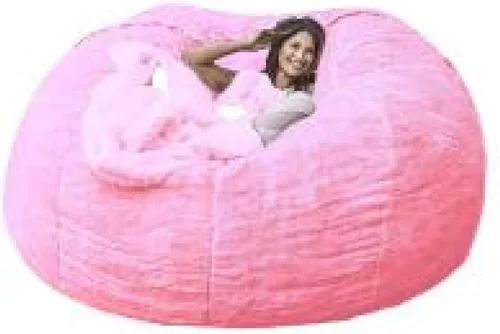 Vista 13 de DIOB Funda redonda para silla de puf, para adultos, adolescentes (relleno no incluido), silla de sofá gigante suave, cómoda silla de descanso