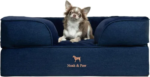 Vista 37 de NOAH & PAW Cama para perros pequeños, 20 x 15 x 8 pulgadas, cama para gatos de interior, espuma viscoelástica ortopédica de cáscara de huevo