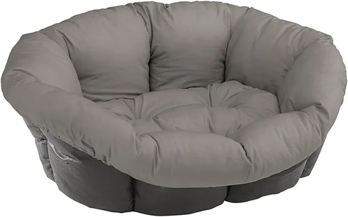 Vista 11 de Ferplast Cojín para cama de perro y gato, 2 fundas de repuesto acolchadas para cama de mascotas, cesta de plástico, algodón suave, lavable, Marrón