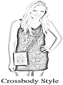 Vista 5 de Crossbody Bolsas para mujer - CRYSTAL STUDS TOP, Glam Travel Sling Bag - 6" x 8" x 1