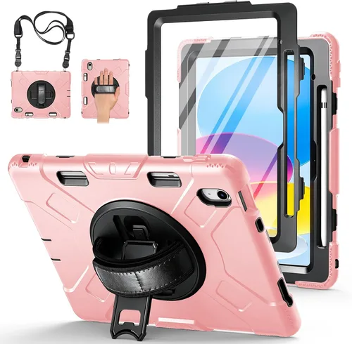 Vista 13 de Funda para iPad Pro de 12.9 2022/2021/2020/2018: Funda para iPad Pro 12.9 6ª/5ª/4ª/3ª generación con protector de pantalla, soporte para lápices