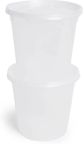 Vista 10 de TIYA Contenedores de alimentos – Paquete de 240 unidades con tapas de 16 onzas, recipientes de plástico para almacenamiento de alimentos, vasos 16oz