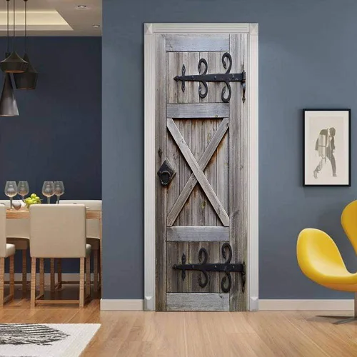 Vista 36 de Adhesivos 3D para puerta, murales para despegar y pegar, puerta de madera, papel tapiz autoadhesivo, extraíble, PVC, impermeable, póster para Puerta