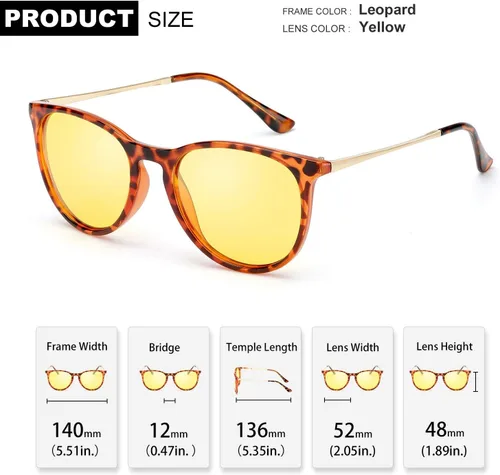Vista 4 de TJUTR Paquetes de lentes de conducción nocturna para mujer, lentes amarillas polarizadas HD que reducen el deslumbramiento, seguridad nocturna