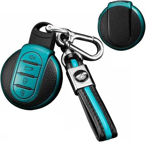 Vista 10 de SANRILY Funda de cuero para llave Mini Key Case Shell Key Holder con llavero, Azul