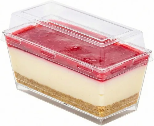 Vista 24 de Restaurantware Thermo Tek - Contenedores de postre de 5.3 x 2.6 x 1.8 pulgadas, 100 compartimentos duales transparentes para llevar, con tapa