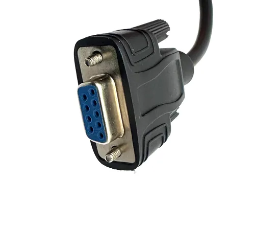 Vista 3 de DB9 RS232 a Mini 8Pin Cable de cabeza redonda, DB9 9-Pin hembra a Mini Din 8Pin Macho PLC Cable adaptador de programación 3.3 pies/1M