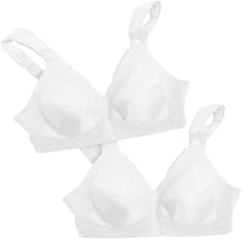 Vista 16 de Playtex Brasier inalámbrico para mujer, sujetadores de talla grande de 18 horas disponibles, cobertura completa, alisado, 4693, paquete individual