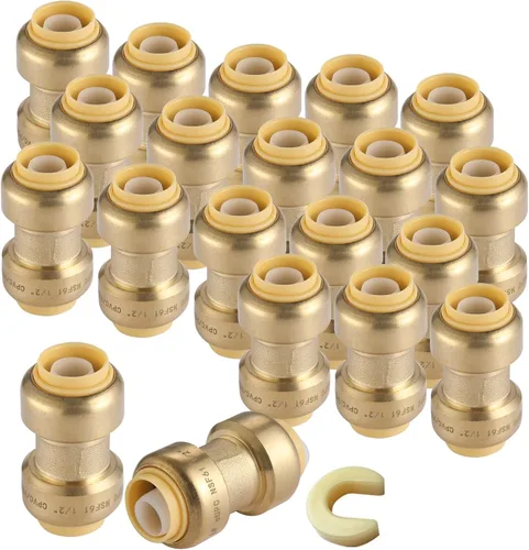 Vista 23 de Paquete de 10 acoplamientos rectos GUOFIS de 1/2" con clip de desconexión