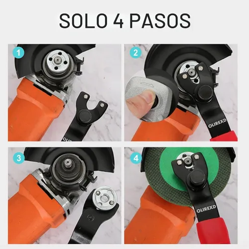 Vista 6 de Amoladora angular Llave de pasador ajustable universal para máquina amoladora angular (rojo)