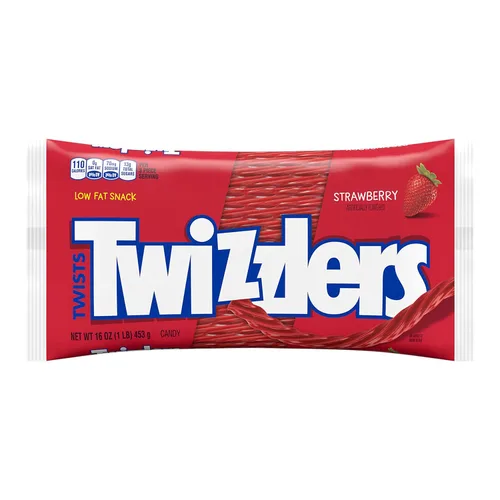 Vista 3 de Twizzlers Twists, caramelo de regaliz con sabor a fresa estilo masticable, bolsa de 16 oz