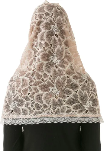 Vista 5 de PAMOR Infinity Floral Veils Bufanda Capilla Velo Cabeza Envoltura Estilo Masa Latina Encaje Mantilla