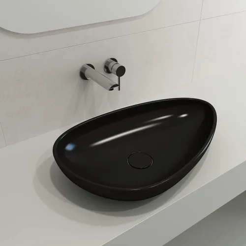 Vista 10 de BOCCHI Etna Vessel Arcilla refractaria 23.25 pulgadas con tapa de drenaje a juego en negro