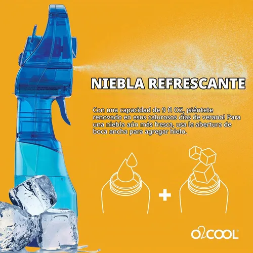Vista 3 de O2COOL Ventilador de nebulización de mano LED Deluxe con batería Raspberry