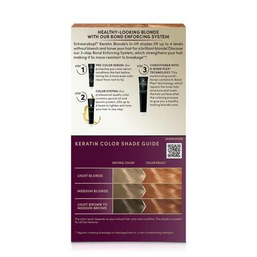 Vista 15 de Schwarzkopf Keratin - Tinte para el cabello rubio, 7.0 rubio ceniza oscuro, coloración permanente de calidad profesional, sistema de refuerzo