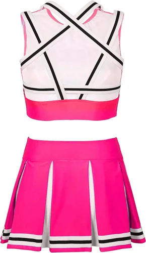 Vista 2 de YiZYiF Conjunto de uniforme de animadora con estampado de papá para mujer