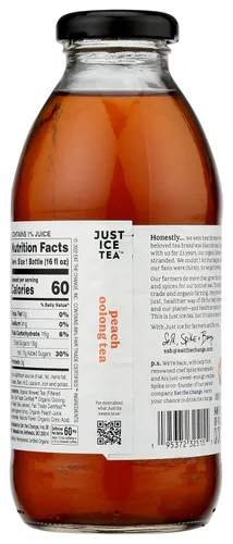 Vista 6 de Eat The Change Just Ice Tea - Té orgánico Oolong de melocotón, Kosher, 16 onzas líquidas (paquete de 12)