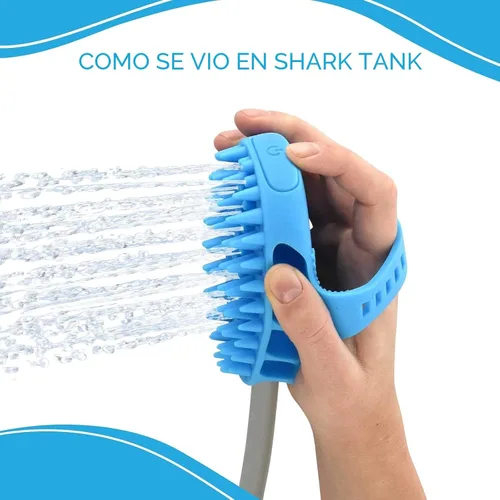 Vista 8 de Aquapaw Cepillo de baño para perros Pro y accesorio de ducha para perros, goma de silicona grande, rociador y depurador en uno con accesorio