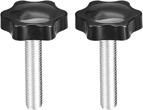 Vista 13 de uxcell Perillas de tornillo de sujeción con abrazadera Pomo de estrella M6 x 0.630 in rosca macho 2 piezas