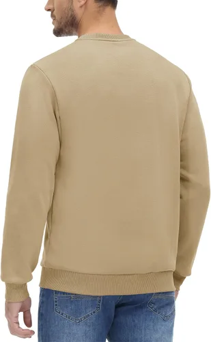 Vista 6 de MAGCOMSEN Sudadera de cuello redondo para hombre de manga larga casual cálida de forro polar