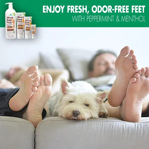 Vista 4 de Miracle Foot Repair Cream, (1 onza/3 unidades) repara talones y pies secos agrietados, 60% ultraaloe puro hidrata, suaviza y repara