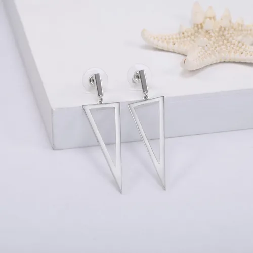 Vista 4 de LILIEWHITE Pendientes colgantes triangulares de metal para mujer joyería de disfraz
