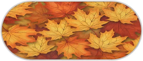 Vista 3 de cfpolar Autumn Maple Leaf Pattern Bathroom Rugs Non-Slip Bath Rug Microfiber Bath Mat Absorbent Kitchen Mats and Rugs Machine Washable Oval Plush