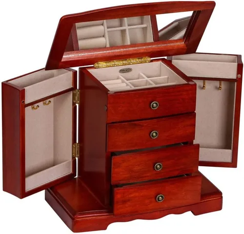 Vista 3 de Mele & Co Harmony - Joyero musical de madera personalizable con cajonesgrabados personalizados para mujeres, niñas