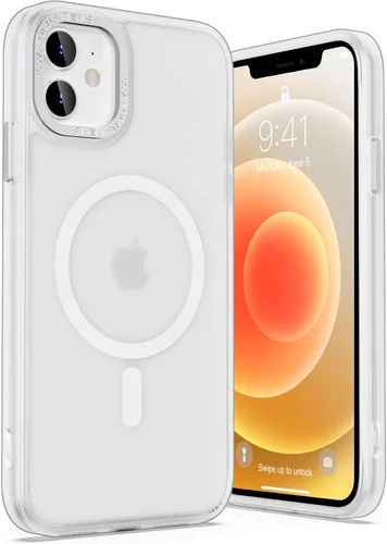 Vista 15 de ULAK Funda transparente para iPhone 12/iPhone 12 Pro, híbrida protectora delgada, transparente, antiarañazos, absorción de golpes, funda protectora
