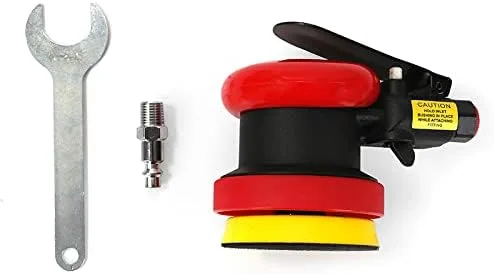 Vista 7 de Herramienta de lijadora neumática comercial de 3 pulgadas de acabado de palma, 3 ", 3/32 "Mini DA Air Sander para esquina