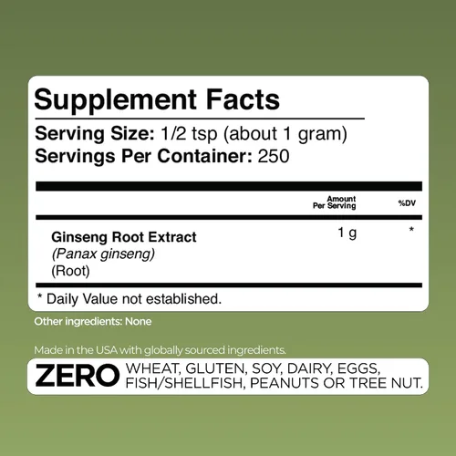 Vista 8 de Gade Nutrition Panax - Extracto de ginseng en polvo, sin OMG, sin gluten, sin lácteos y vegano, 8.82 oz (8.8 onzas) 1000 mg por porción, 250