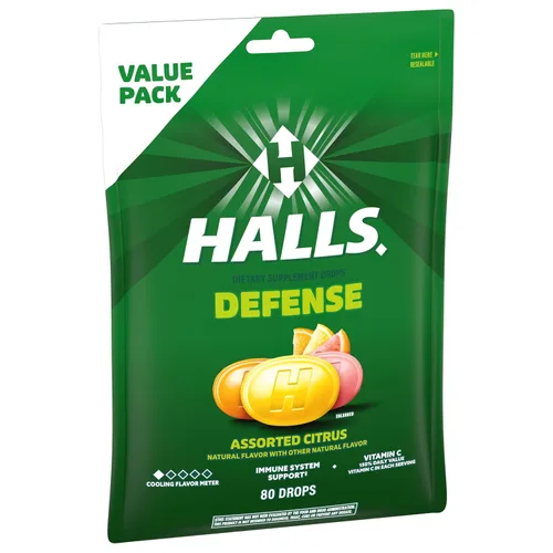 Vista 11 de HALLS Defense - Gotas de vitamina C cítricas surtidas, paquete económico, 80 gotas Gotas para la garganta, paquete económico