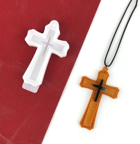 Vista 5 de Moldes de joyería de resina, molde de silicona para llavero con agujero, molde de resina epoxi para bricolaje, llavero, collar, colgante