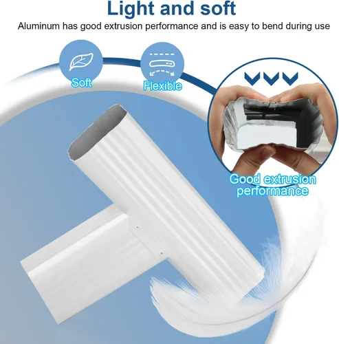 Vista 4 de VYH Canal Downspout Y Conector 2x3 Estándar Izquierdo Alto Brillo Blanco