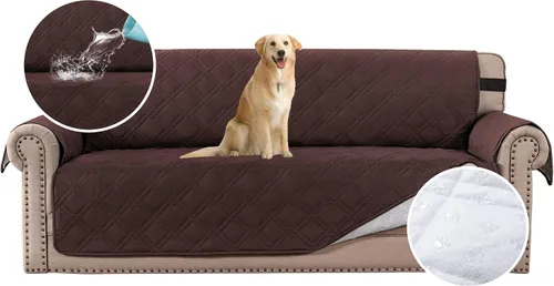 Vista 13 de H.VERSAILTEX Funda de sofá 100% impermeable, lavable, antideslizante, para 3 cojines, protector de muebles para mascotas, fundas de sofá