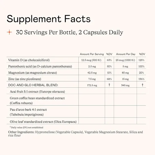 Vista 5 de Doc & Glo Suplemento Nutracéutico para Cabello Saludable, 60 Cápsulas