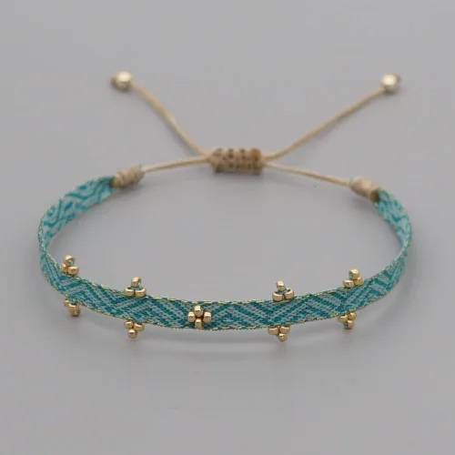 Vista 3 de Zboro - Pulseras trenzadas estilo Colombia, para mujer, de tela de tela, Colombia Wayuu, joyería vintage 25442