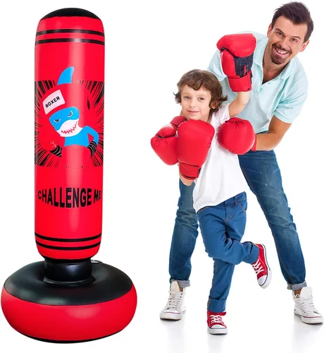 Vista 6 de Punching Bag Kid,Boxing Bag for Kids,Inflatable Dummy, Inflatable Punching Bag, De-Stress Boxing Bag for Kids.