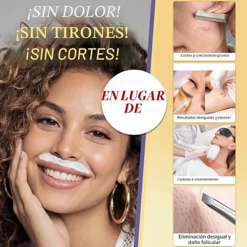 Vista 7 de Depilación facial de 5 minutos para mujeres, sin dolor y suave, crema de depilación de piel sensible con crema calmante para mentón, labio superior