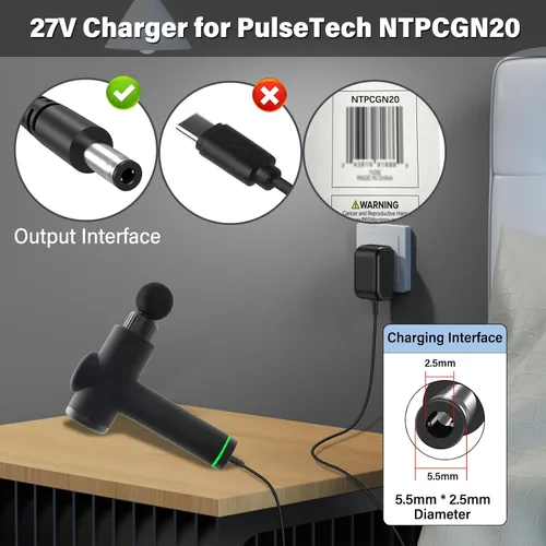 Vista 3 de Cargador de pistola de masaje 27V para NordicTrack PulseTech
