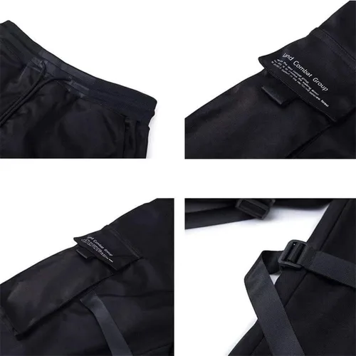 Vista 6 de Pantalón Astellarie informal, varios bolsillos, de moda, para correr, gimnasio, con cordón, estilo cargo, para hombre