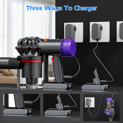 Vista 8 de Batería de repuesto mejorada de 10000 mAh 21.6 V 229687 para Dyson V7 batería con pantalla LCD compatible con 225403 SV11 V7 Animal Motorhead