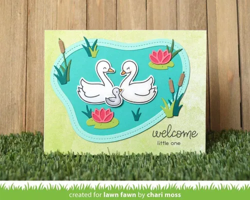 Vista 5 de Lawn Fawn Swan Soiree - Juego de sellos transparentes de 4 x 6 pulgadas y juego de troqueles personalizados a juego (LF2219, LF2220), paquete de 2