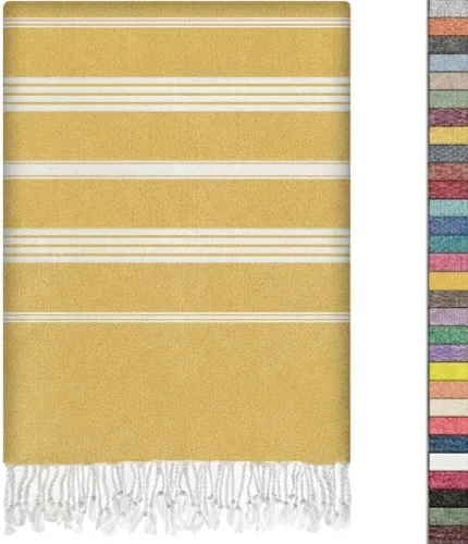 Vista 18 de EPHESUS TOWELS Toalla de playa turca de gran tamaño de 38 x 70 pulgadas, diseño sultán, toalla turca para playa, baño, piscina, gimnasio, yoga