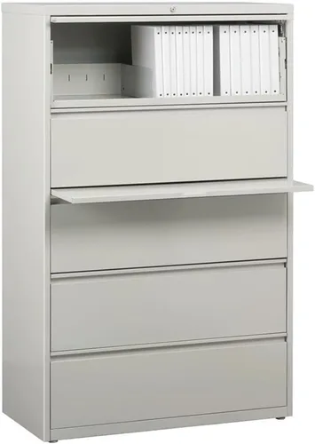 Vista 3 de UrbanPro Archivador lateral de metal moderno de 36" con 5 cajones en beige/masilla