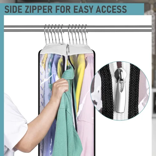 Vista 6 de MISSLO Paquete de 3 bolsas de ropa de 43 pulgadas + 3 bolsas de ropa de 60 pulgadas