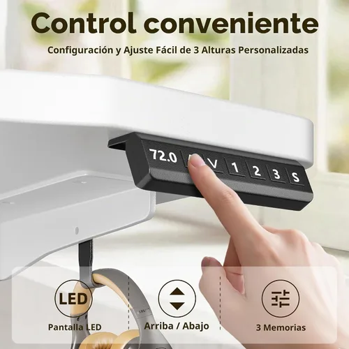 Vista 4 de EnHomee Escritorio eléctrico de pie ajustable de altura de 55 x 24 pulgadas